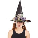 P'tit clown re22208 - chapeau de sorcire adulte fleurs