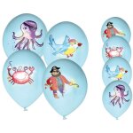 P'tit clown re22466 - lot de 8 ballons anniversaire pirates