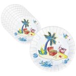 P'tit clown re22472 - lot de 8 assiettes anniversaire pirates