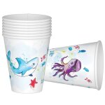P'tit clown re22478 - lot de 8 gobelets anniversaire pirates