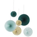 P'tit clown re22612 - lot de 6 rosaces � suspendre vertes