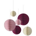 P'tit clown re22632 - lot de 6 boules alv�ol�es rose