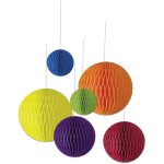 P'tit clown re22647 - lot de 6 boules alv�ol�es multicolore