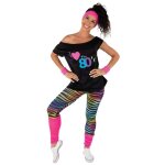 P'tit clown re22663 - set d�guisement i love ann�es 80's, rose
