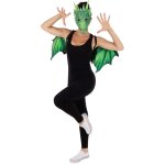 P'tit clown re22702 - set de dragon vert ailes et masque