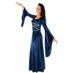 P'tit clown re22707 - costume robe mdivale bleue taille s / m