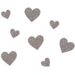 P'tit clown re22725 - lot de 50 confettis paillet�s coeurs argent