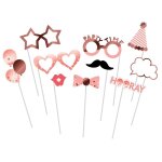 P'tit clown re22740 - set photobooth 10 pi�ces rose gold