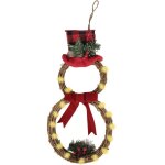 P'tit clown re22826, couronne de porte bonhomme de neige lumineux 48 cm