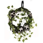 P'tit clown re23021 - couronne de porte lierre et crânes 40 cm P'tit clown re23021 - couronne de porte lierre et crânes 40 cm