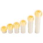 P'tit clown re23030 - lot de 6 bougies flambeau led effet cire