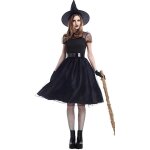 P'tit clown re23088 - déguisement de sorcière noire luxe taille s / m P'tit clown re23088 - déguisement de sorcière noire luxe taille s / m