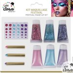 P'tit clown re23351 - kit maquillage et strass festival multicolore