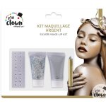 P'tit clown re23353 - kit maquillage et strass argent