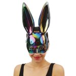 P'tit clown re23392 - demi masque lapin noir iris