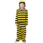 P'tit clown re23396, dguisement prisonnier enfant noir et jaune taille 5 / 6 ans