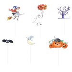 P'tit clown re23421 - lot de 6 d�cors halloween sur pique