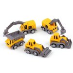 P'tit clown re23486 - lot de 2 mini jouets engin de chantier