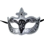 Loup v�nitien plastique, noir / argent brillant