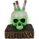 P'tit clown re23592 - déco sonore et lumineuse crâne avec éprouvettes 22 cm P'tit clown re23592 - déco sonore et lumineuse crâne avec éprouvettes 22 cm