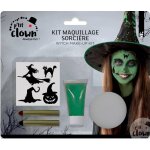 P'tit clown re23600 - kit maquillage avec stickers sorci�re / monstre vert