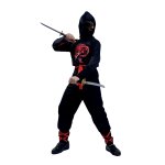 P'tit clown re23758 - dguisement enfant ninja noir et rouge taille 3 / 4 ans