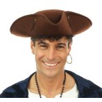 P'tit clown re23898, chapeau de pirate marron adulte