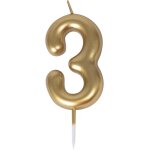 P'tit clown re23933 - bougie anniversaire or chiffre 3