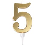 P'tit clown re23955 - bougie anniversaire g�ante or chiffre 5