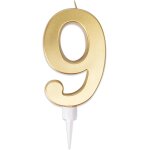 P'tit clown re23959 - bougie anniversaire g�ante or chiffre 9