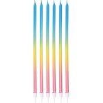 P'tit clown re23966 - lot de 6 bougie fines multicolore