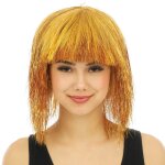 P'tit clown re23986 - perruque disco luxe or