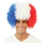 P'tit clown re23988 - perruque willy afro france bleu blanc rouge