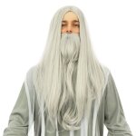 P'tit clown re24002 - perruque et barbe mage, gris P'tit clown re24002 - perruque et barbe mage, gris