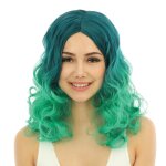 P'tit clown re24010 - perruque manga longue boucle luxe vert
