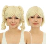 P'tit clown re24017 - perruque courte avec couettes dtachables luxe blond