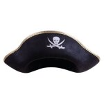 P'tit clown re24600, chapeau de pirate noir / or adulte