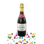 P'tit clown re28910 - bouteille de champagne lance confettis paillete 32cm, multicolore