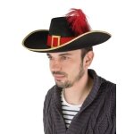 P'tit clown re34950 - chapeau feutre mousquetaire adulte