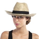 P'tit clown re35300 - chapeau paille cowboy adulte, naturel