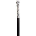 P'tit clown re38700 - canne noire avec pommeau argent 92 cm