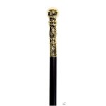 P'tit clown re38800 - canne noire avec pommeau or 92 cm