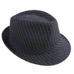 P'tit clown re40388, chapeau borsalino en tissu taille adulte, ray noir et blanc
