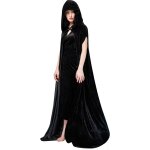 P'tit clown re44430 - cape velours longue avec capuche, noire