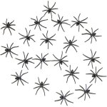 P'tit clown re45712 - sachet de 20 araign�es plastique noires de 5 cm