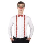 P'tit clown re50305, set nol avec lunettes, bretelles et noeud papillon