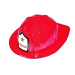 P'tit clown re60100 - casque de pompier rouge, adulte, plastique �co