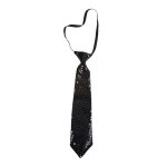 P'tit clown re60242 - cravate sequins avec lastique, noire