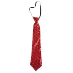P'tit clown re60244 - cravate sequins avec lastique, rouge