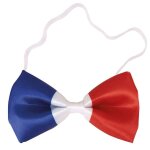 P'tit clown re62532, noeud papillon supporter france bleu blanc rouge
